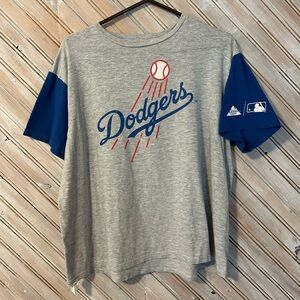 Genuine Merchandise Gray & Blue Los Angeles MLB Coors Light Dodgers Tee Baseball